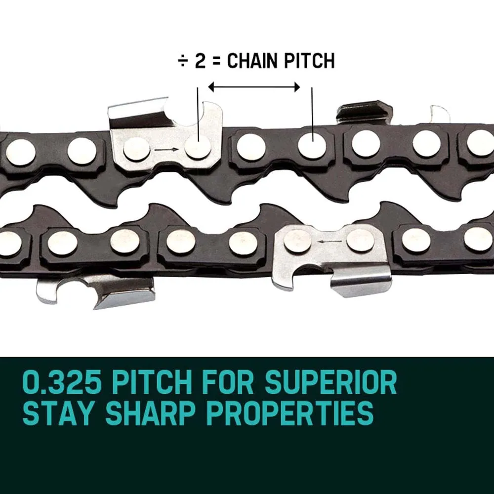 2x 20" Low Kickback Chainsaw Chain 0.325" Pitch Baumr-AG