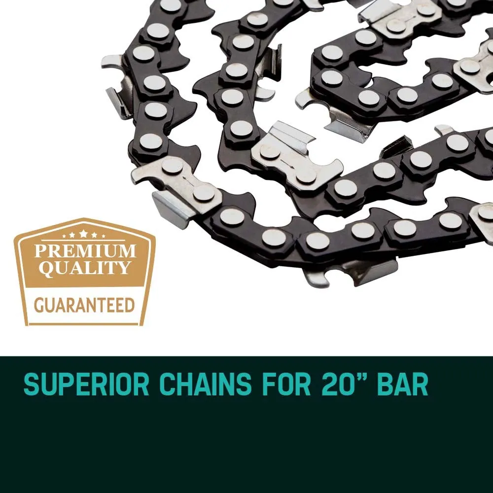 2x 20" Low Kickback Chainsaw Chain 0.325" Pitch Baumr-AG