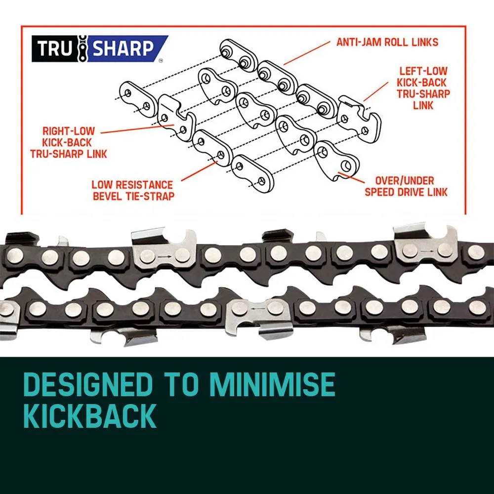 2x 20" Low Kickback Chainsaw Chain 0.325" Pitch Baumr-AG