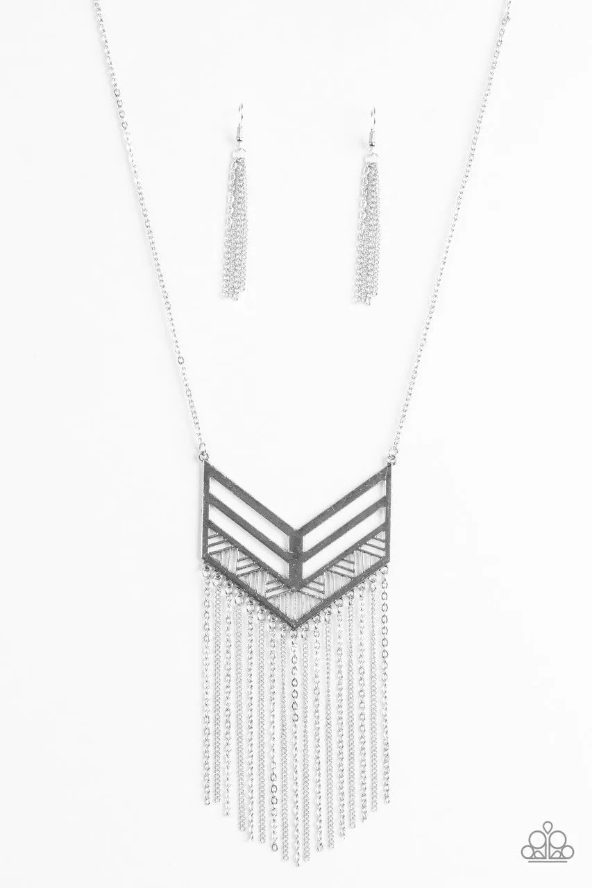 Alpha Attitude Silver Paparazzi Necklace