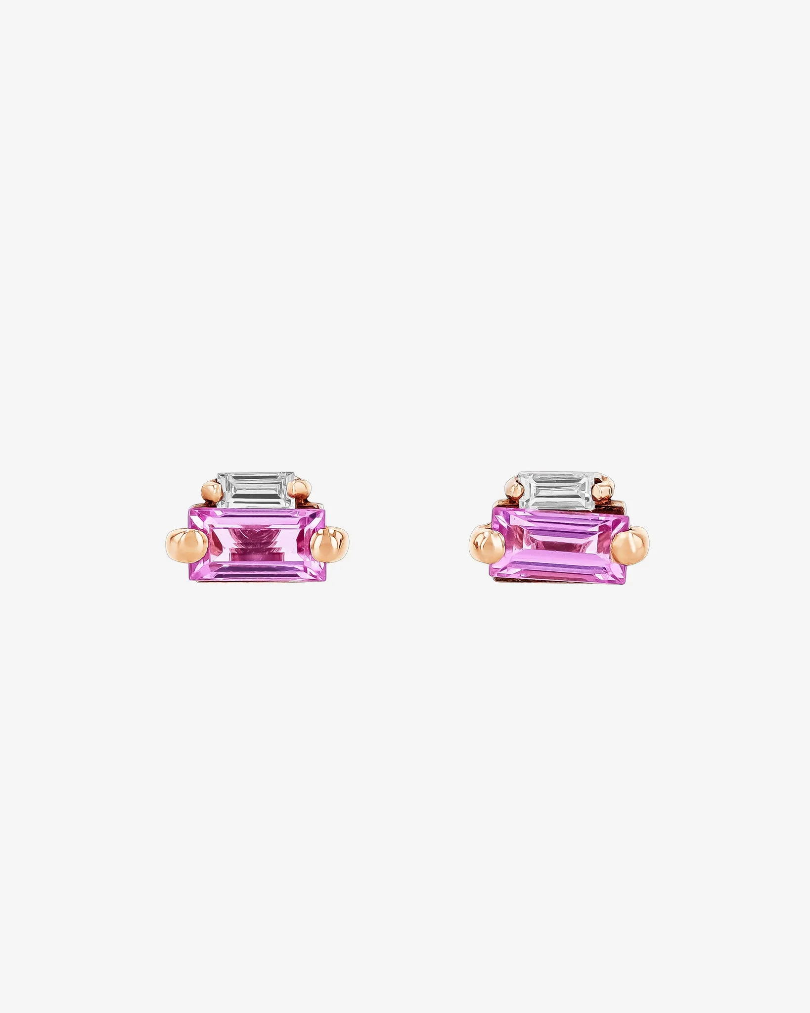 Bold Pink Sapphire Mini Studs