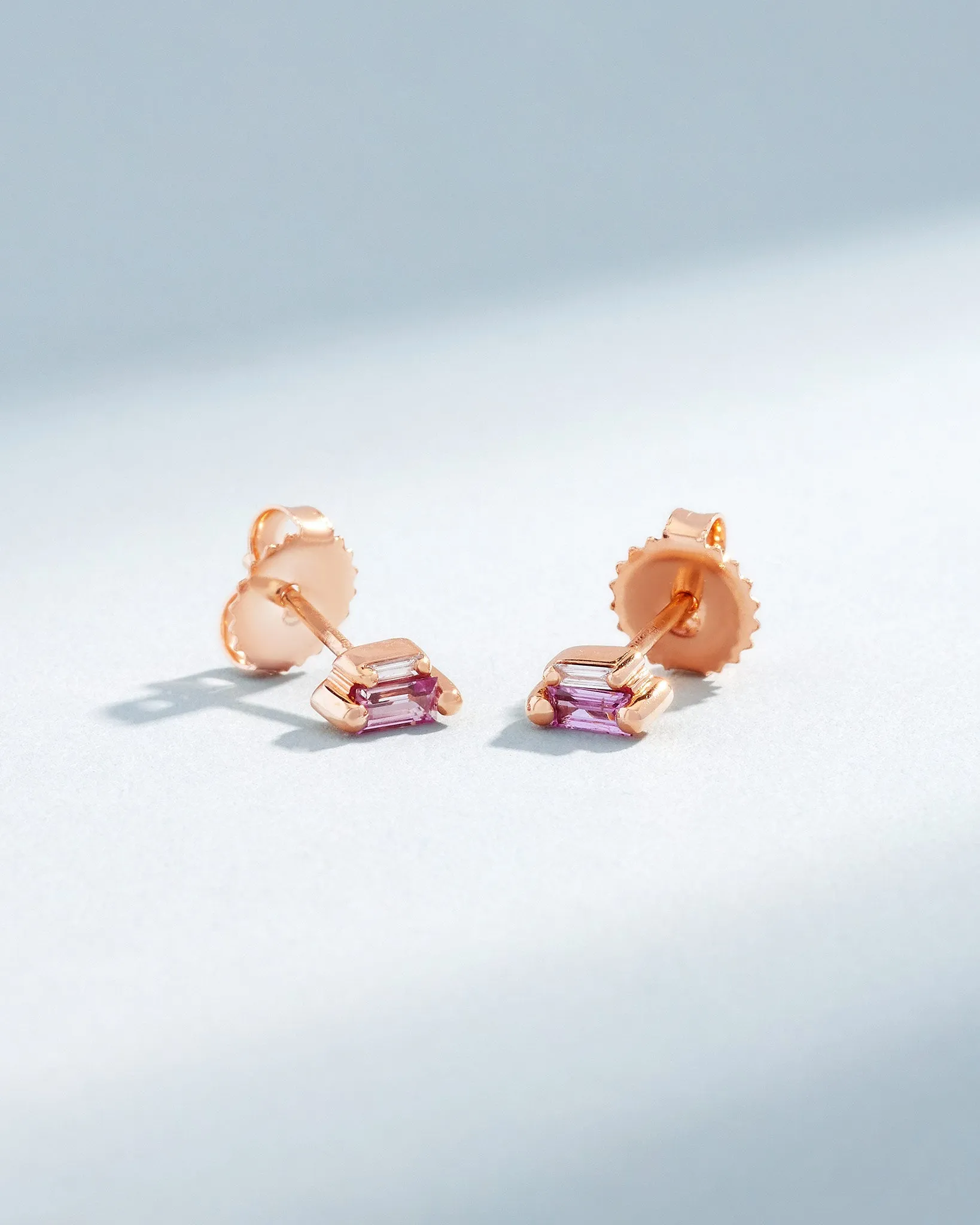 Bold Pink Sapphire Mini Studs