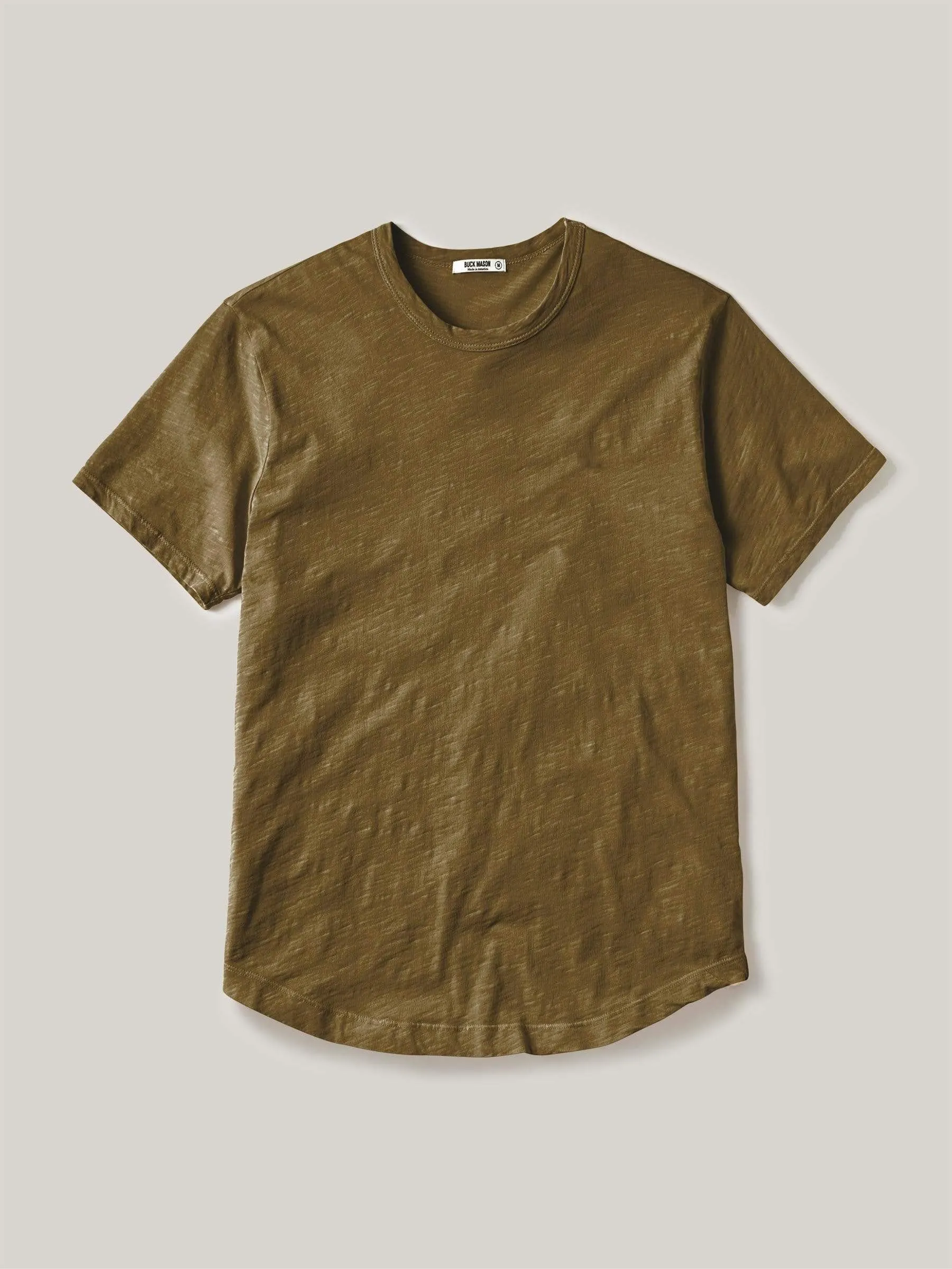 Bronze Slub Curved Hem Tee