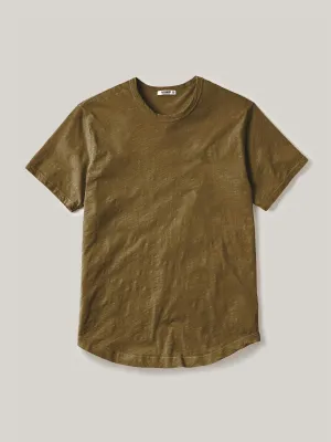 Bronze Slub Curved Hem Tee