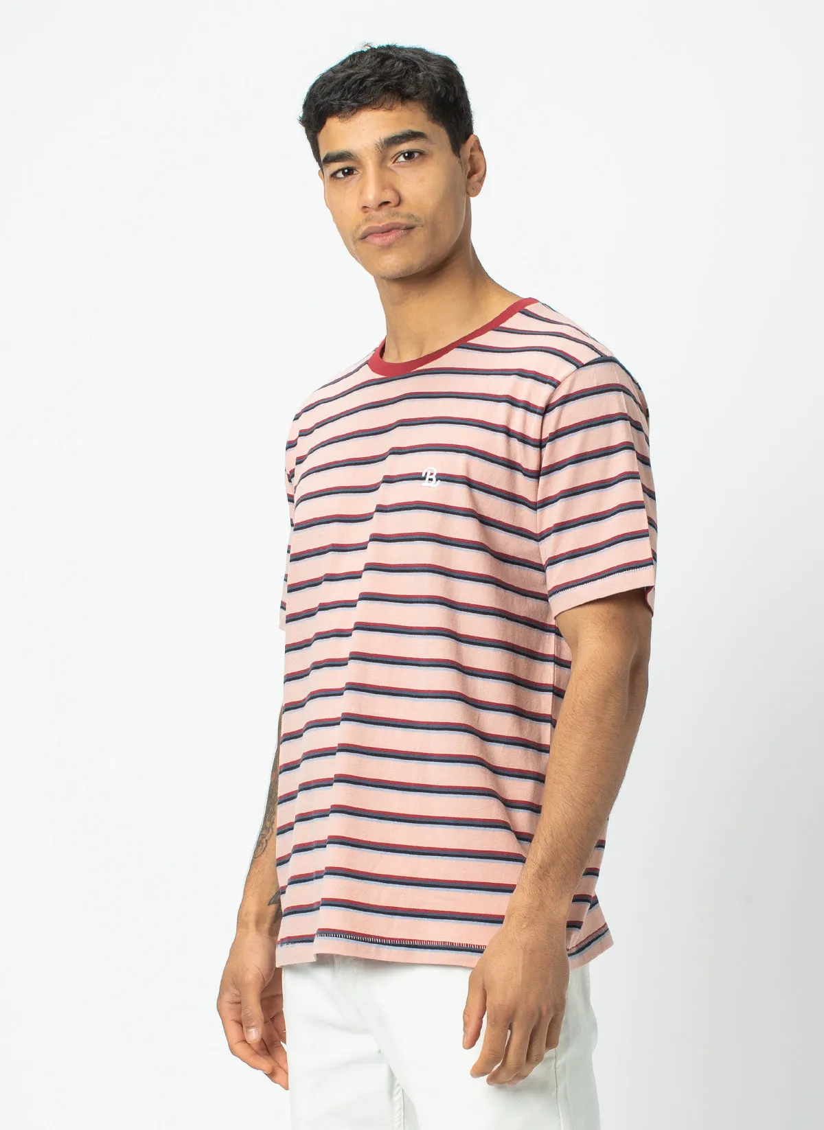 B.Schooled Tee Peach Stripe