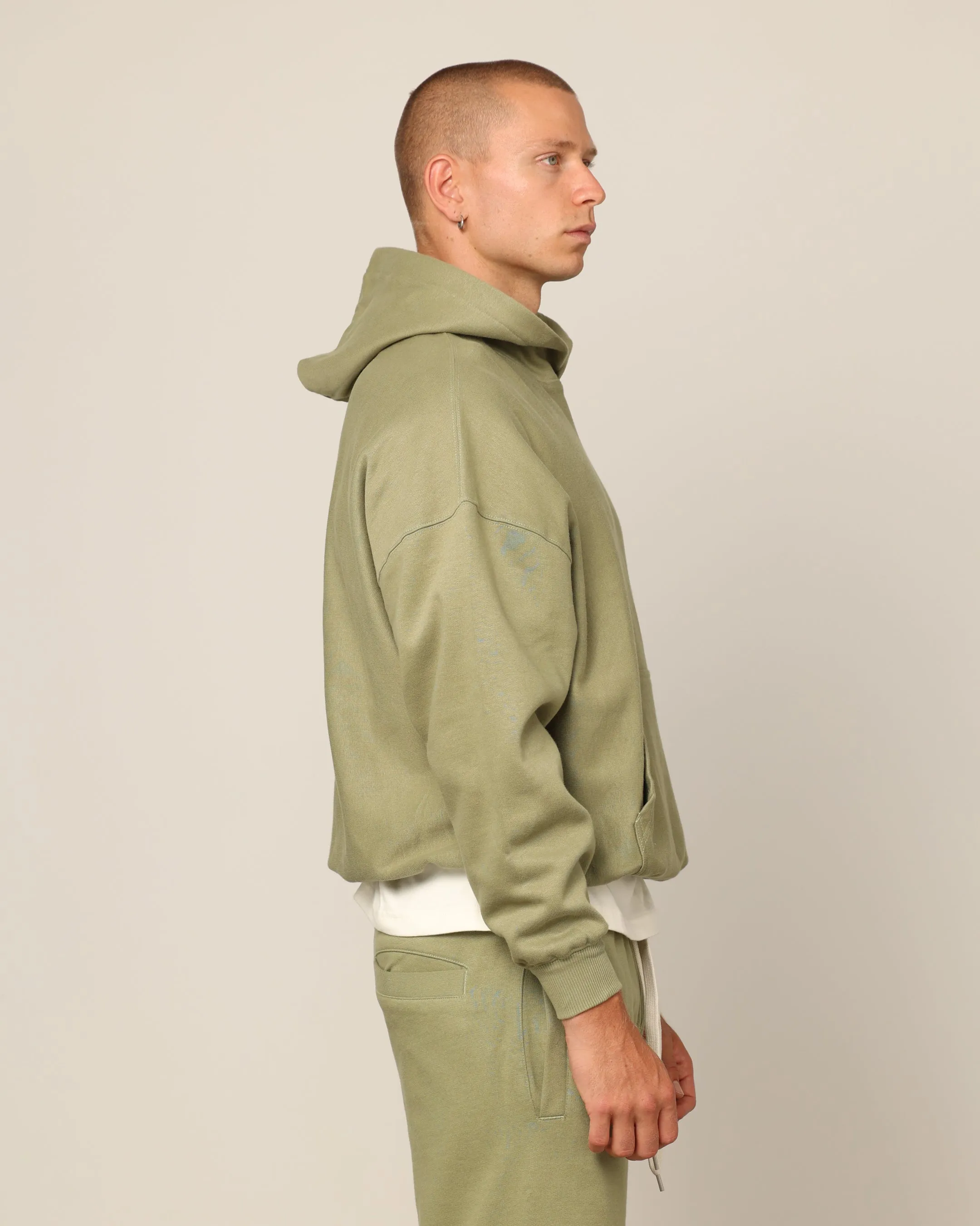 Carré Blanc Oversized Hoodie Military