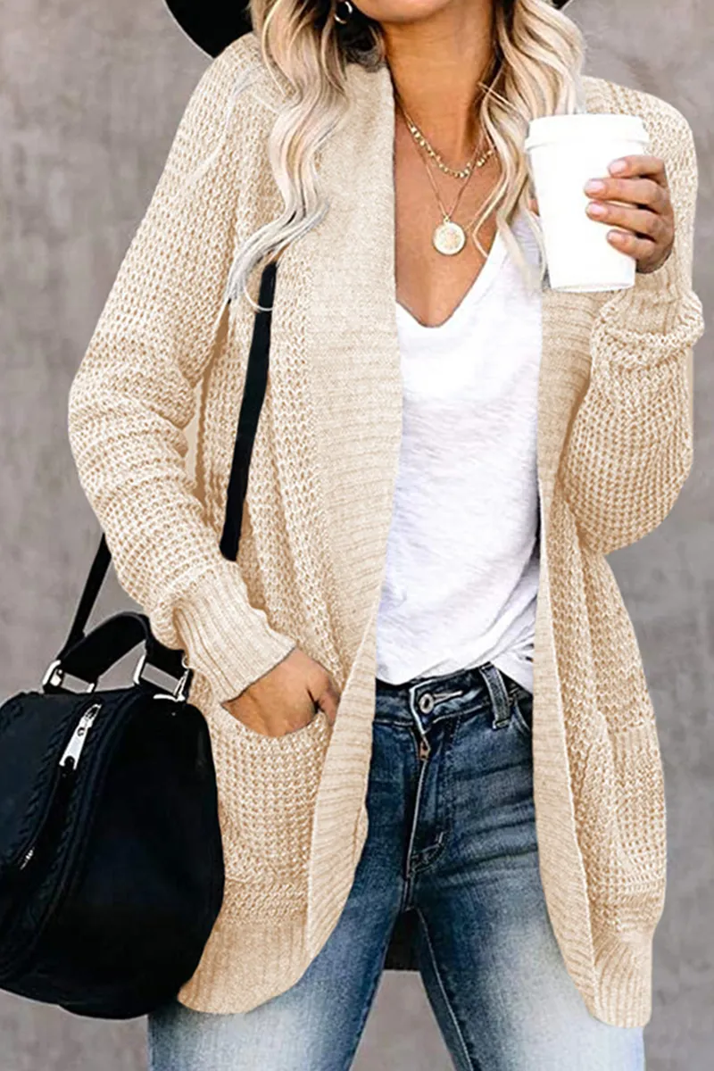 Casual Solid Patchwork Cardigan Collar Cardigans(5 Colors)