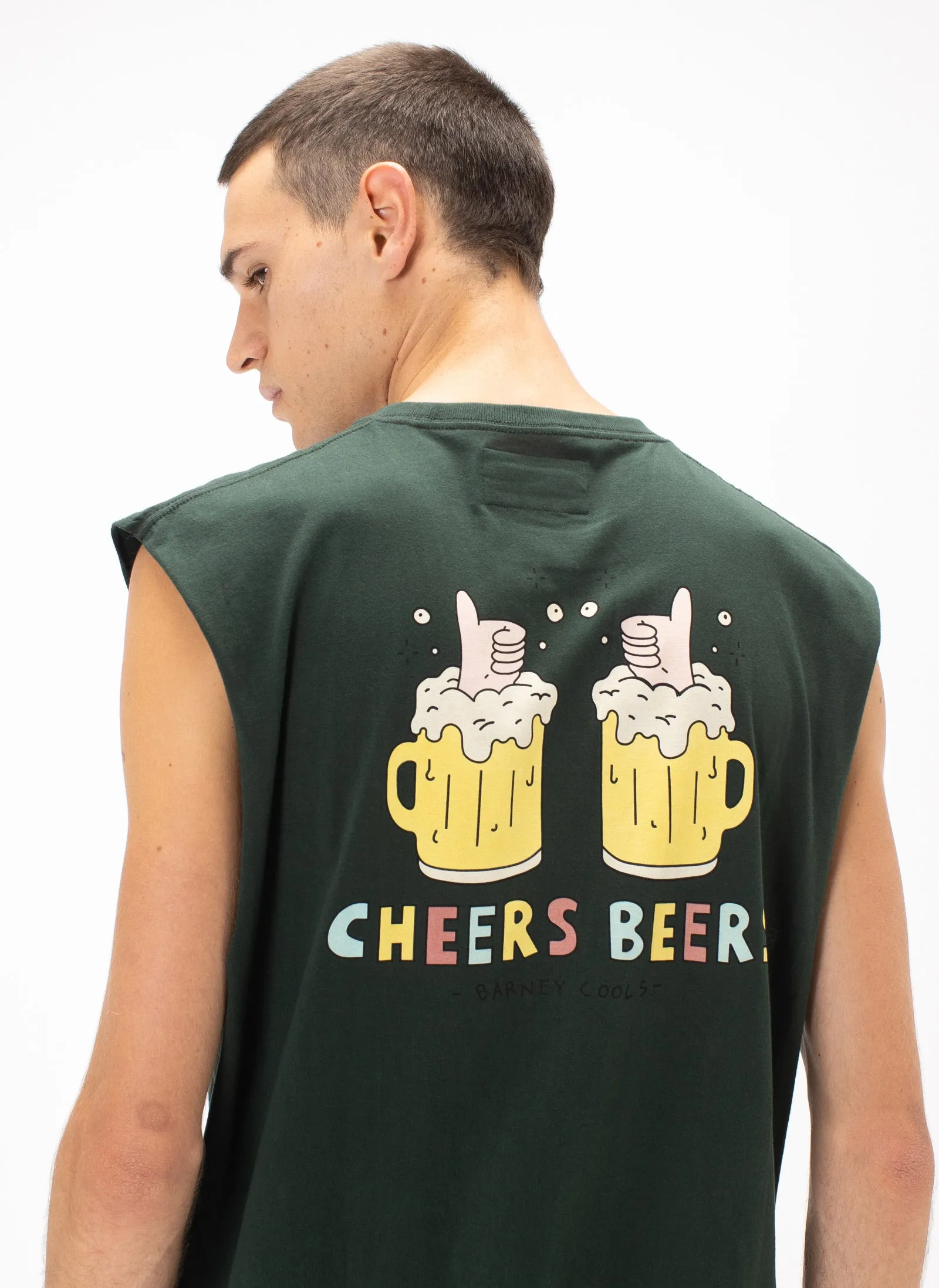 Cheers Beers Muscle Tee Forest