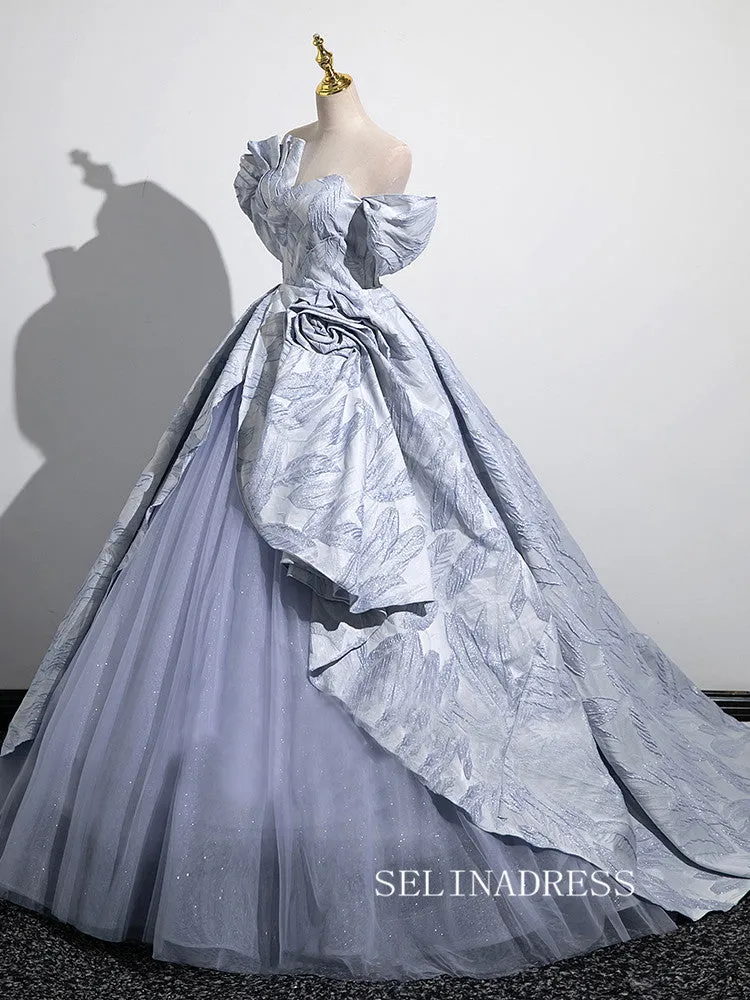 Chic Blue Off-the-shoulder Long Prom Dress With Removable Sleeves Elegant Evening Gowns TKL2501