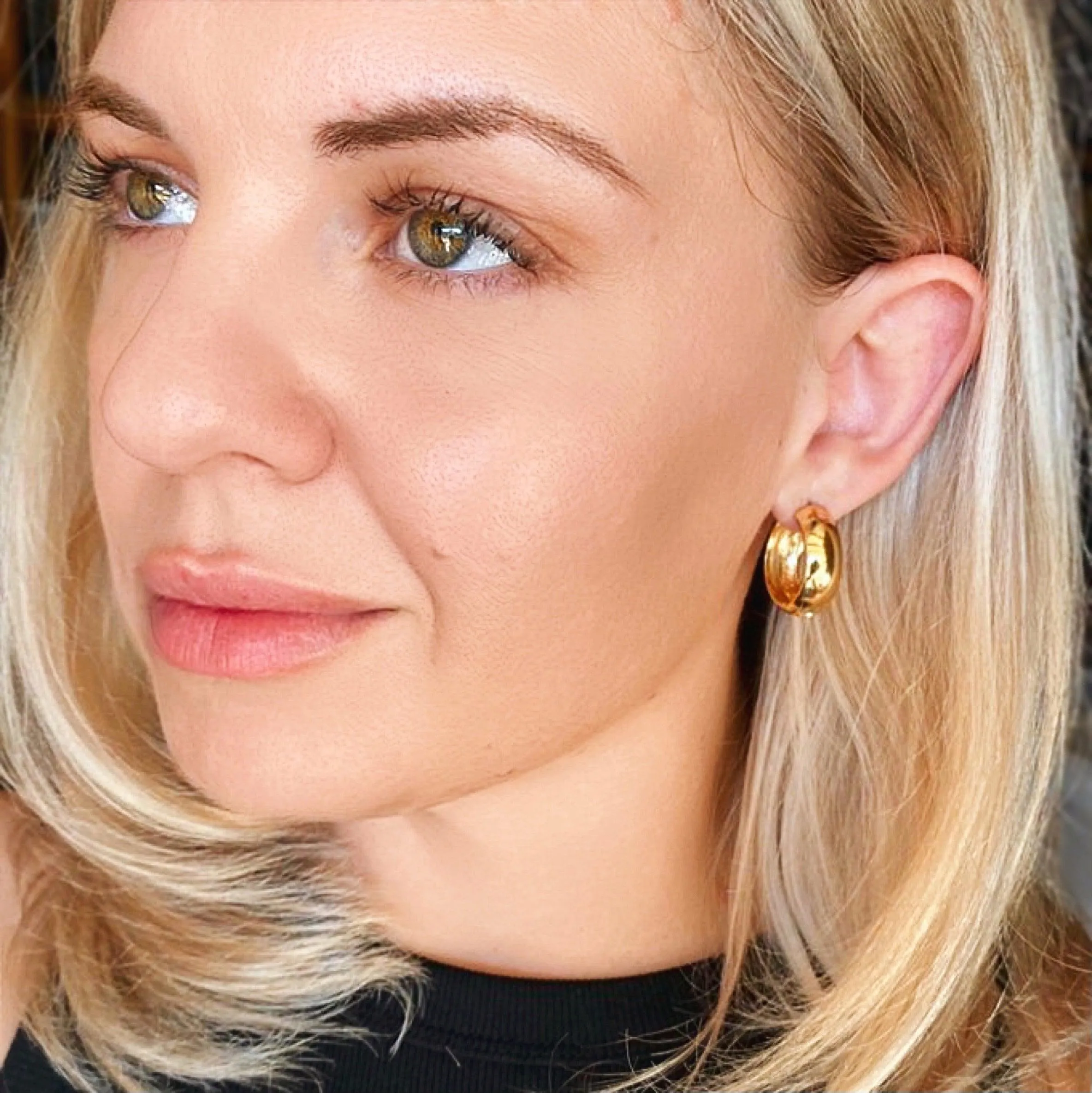 Chunky Clicker Hoop Earrings In 18k Gold Filled