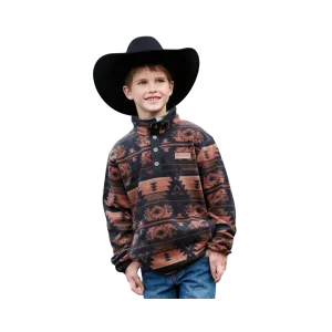 Cinch Youth Boy's Black Aztec Polar Fleece Pullover