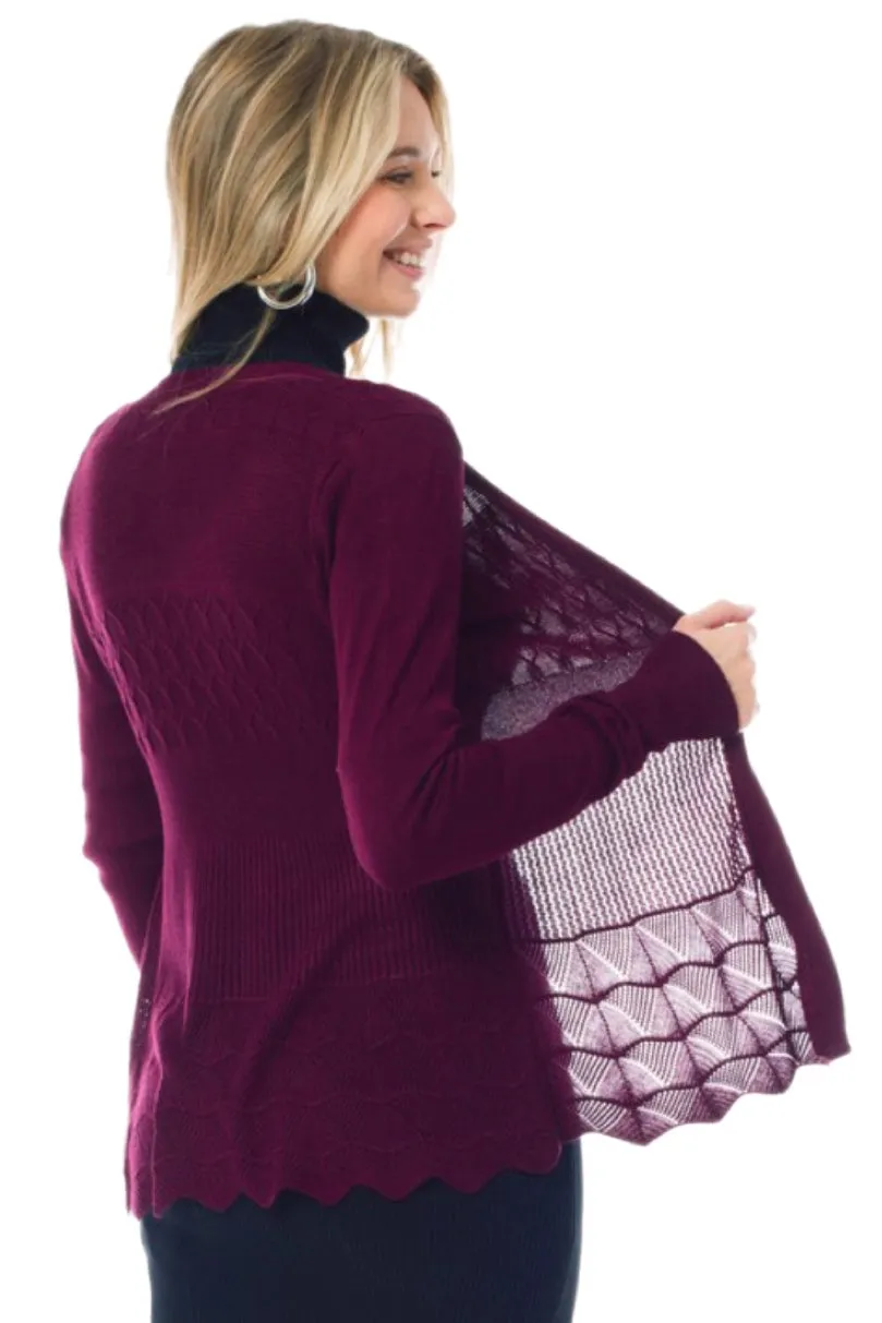 Crochet Cardigan Style 1070 in Plum