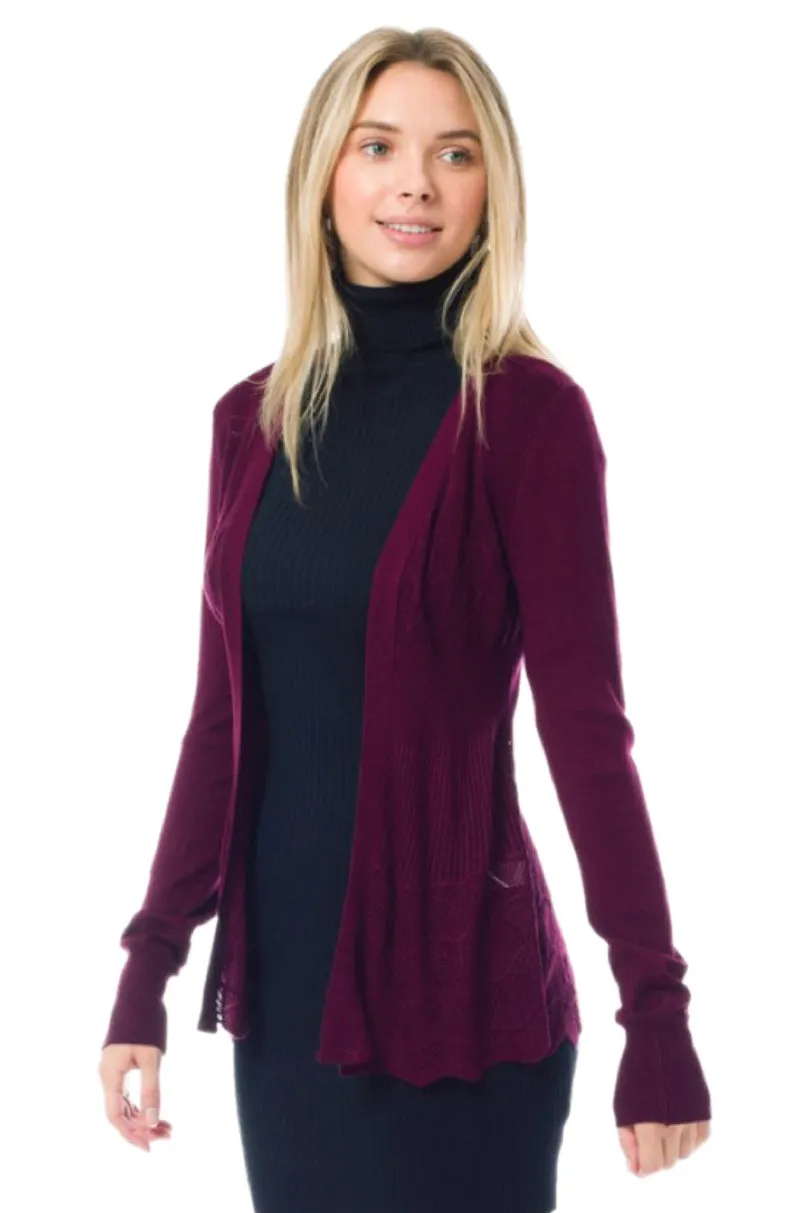 Crochet Cardigan Style 1070 in Plum