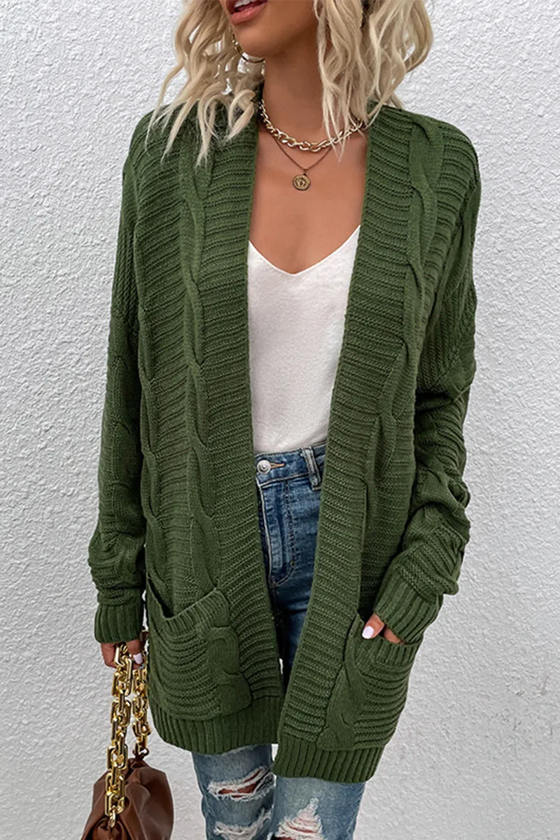 Fashion Solid Patchwork Cardigan Collar Cardigans(6 Colors)