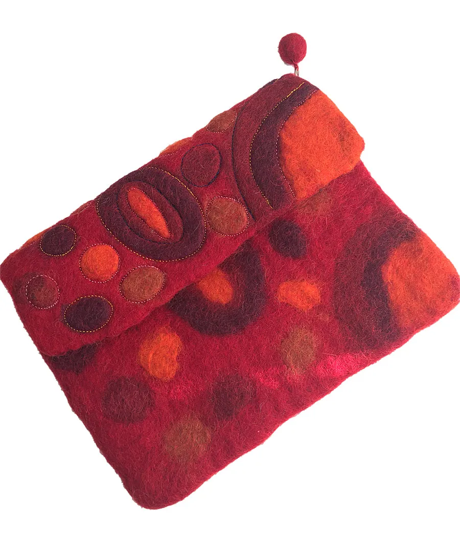 Galaxy Nuno Felted Wool Clutch Purses - One-Of-A-Kind 8x6.5