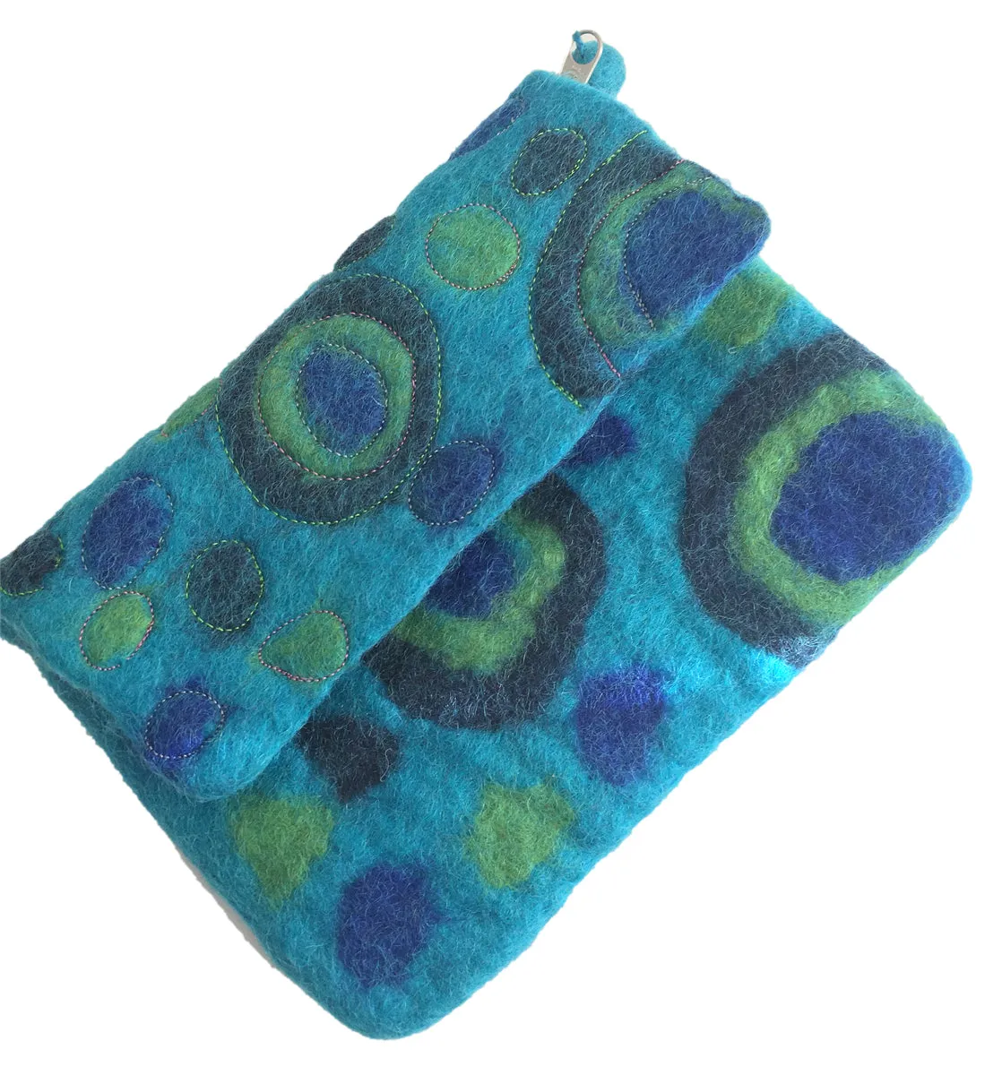 Galaxy Nuno Felted Wool Clutch Purses - One-Of-A-Kind 8x6.5