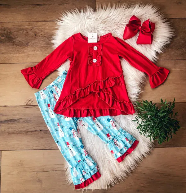 Happy Snowman Pants Set