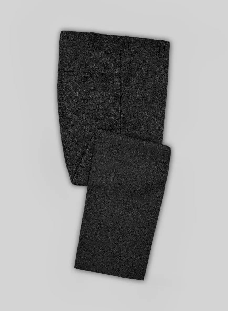 Italian Tavi Dark Gray Nailhead Flannel Suit