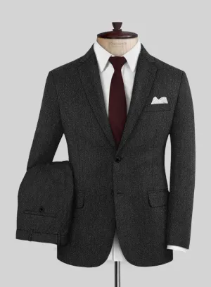 Italian Tavi Dark Gray Nailhead Flannel Suit