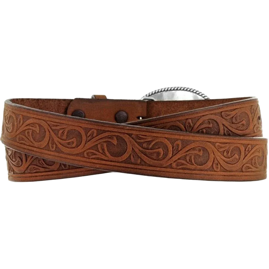 Leegin Justin Girls Aged Bark Western Scroll Trophy Belt