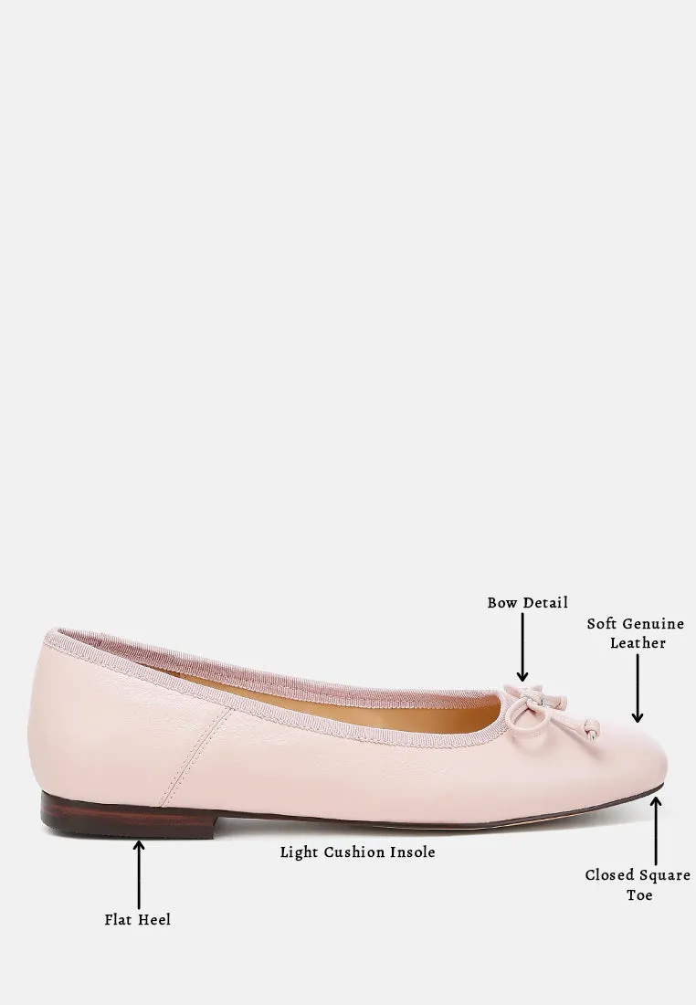 Lutten Square-Toe Bow Ballerinas