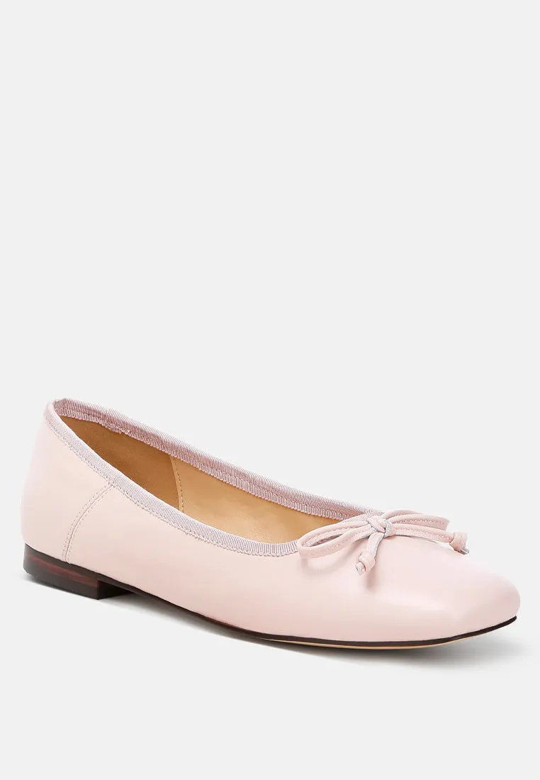 Lutten Square-Toe Bow Ballerinas