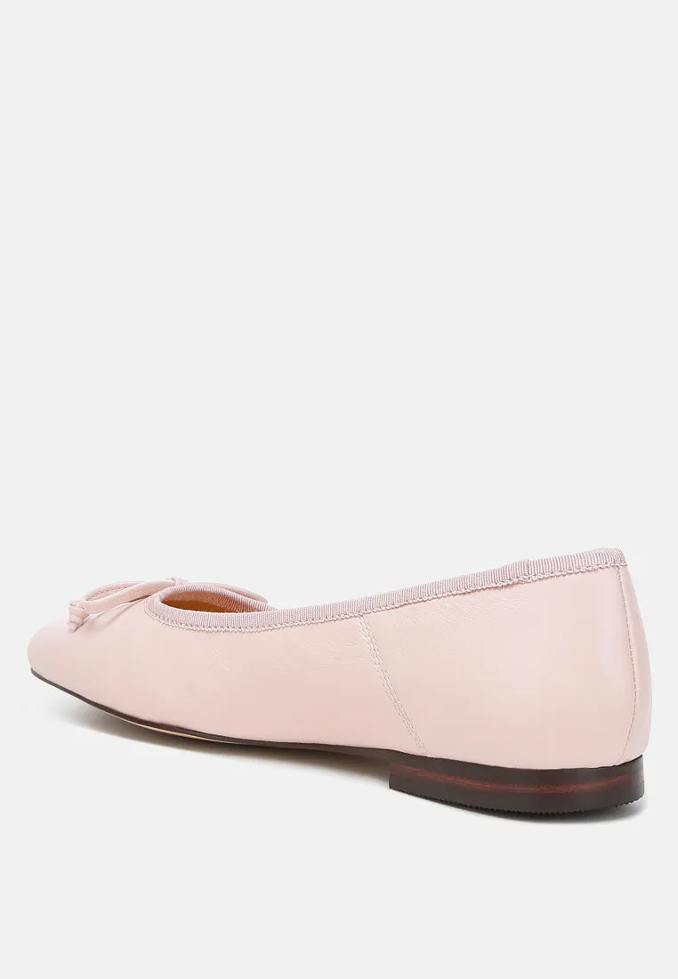 Lutten Square-Toe Bow Ballerinas