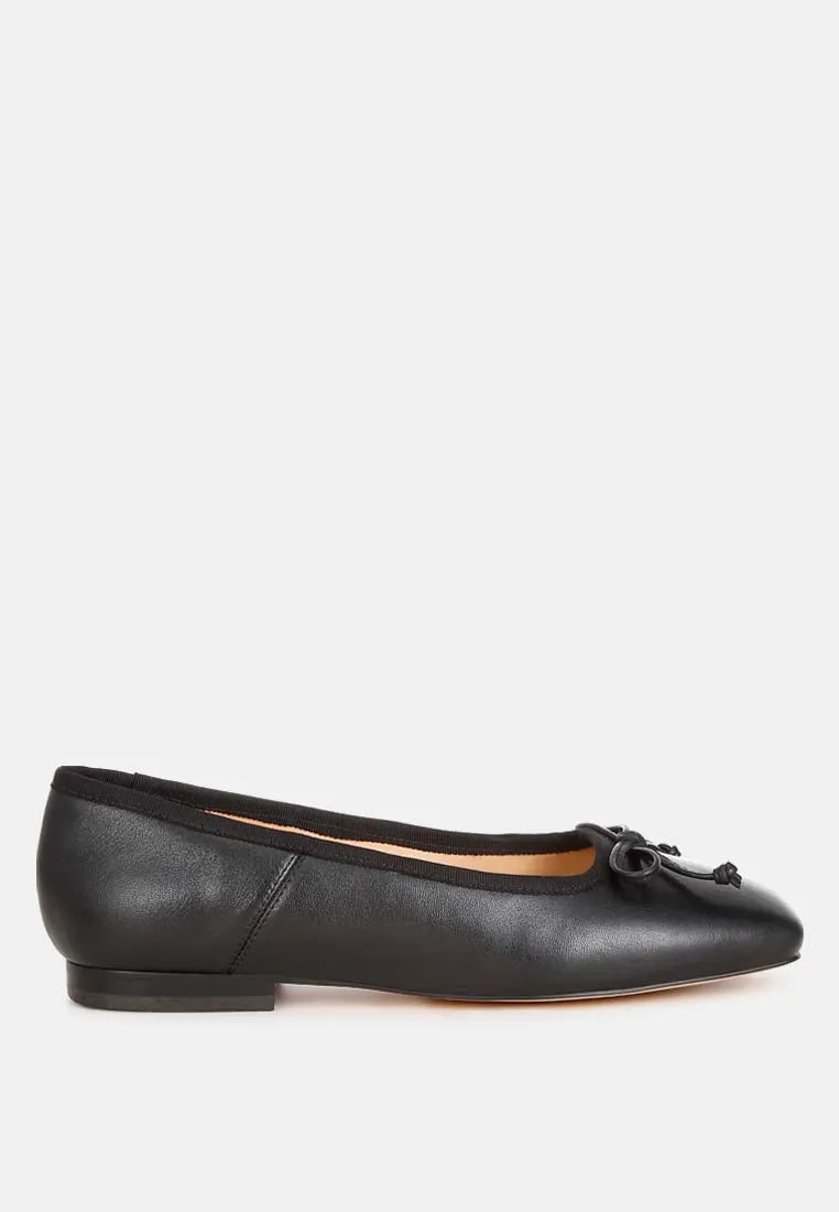 Lutten Square-Toe Bow Ballerinas