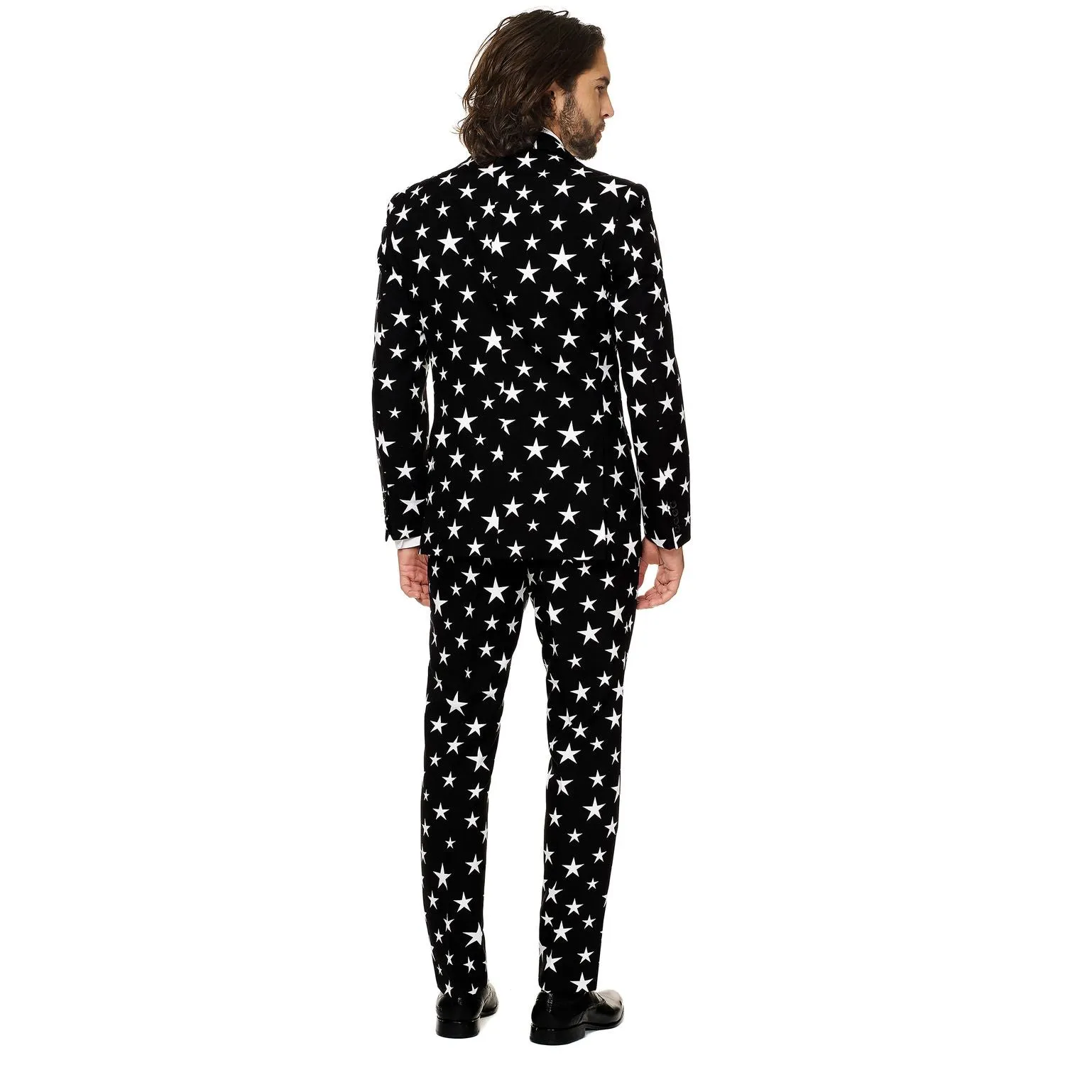 Men's slim suit and tie with pattern OppoSuits, black\white