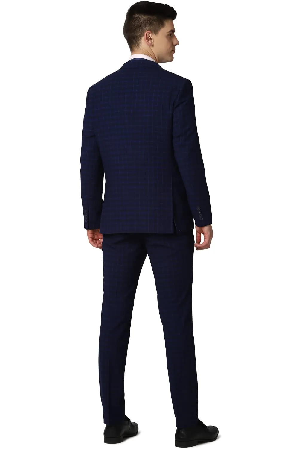 Peter England Men's Polyester Blend Three Piece Suit (PIS3WNSPS37130_Navy_38)