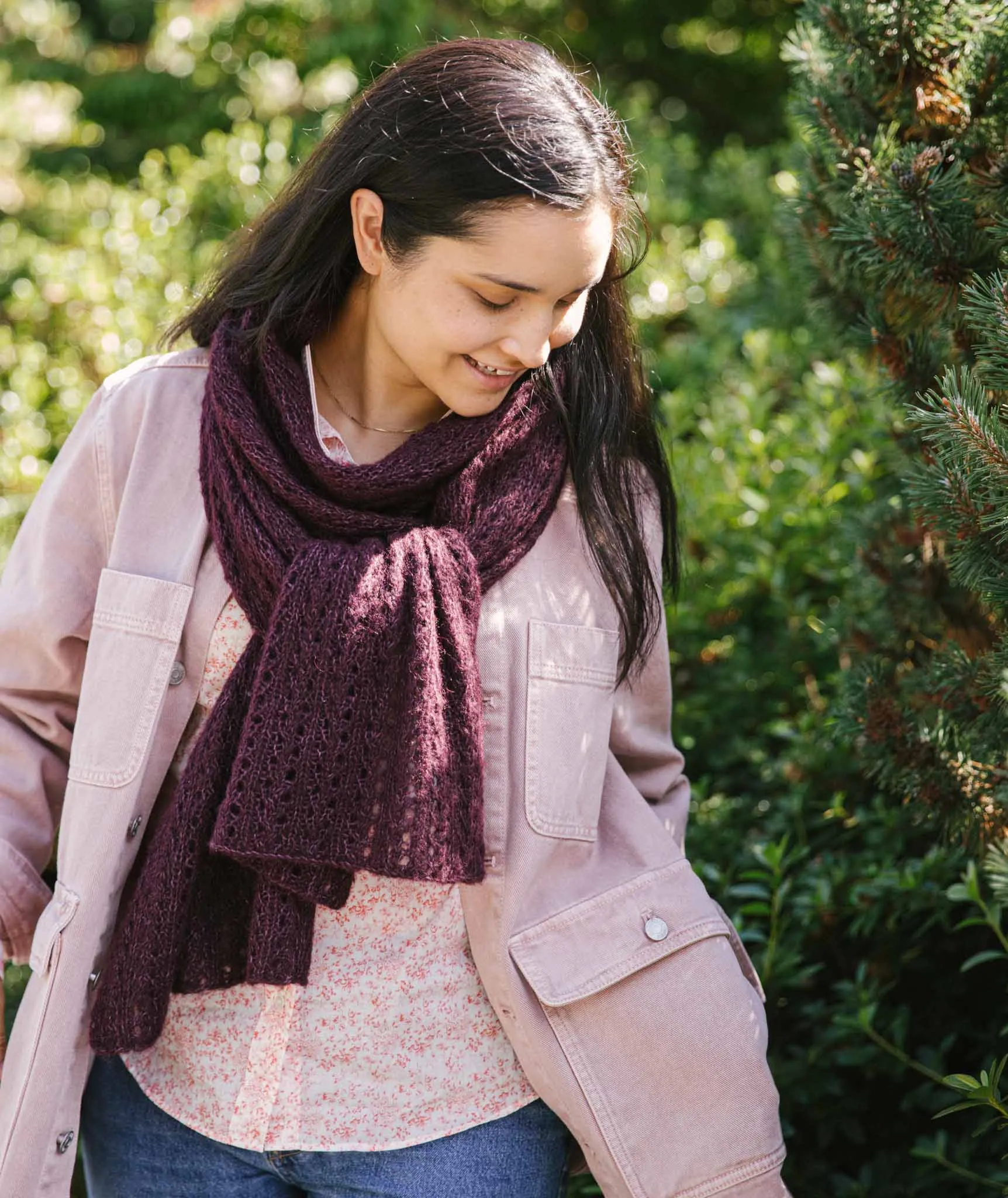 Ribbed Lace Scarf Using Rowan Alpaca Classic