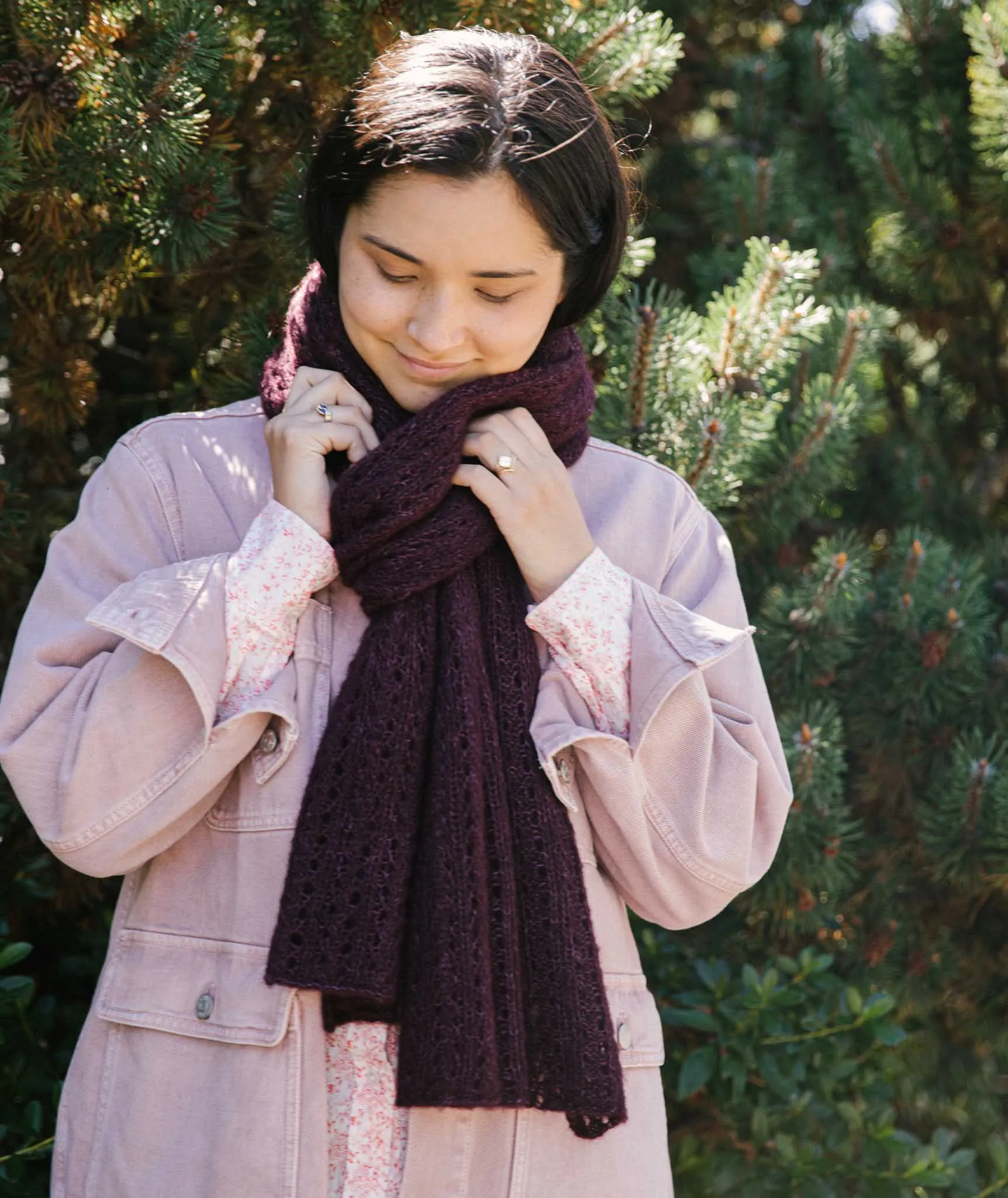 Ribbed Lace Scarf Using Rowan Alpaca Classic