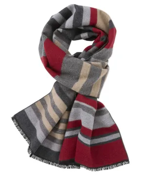 Silk Jacquard Blanket Multi Stripe Scarf