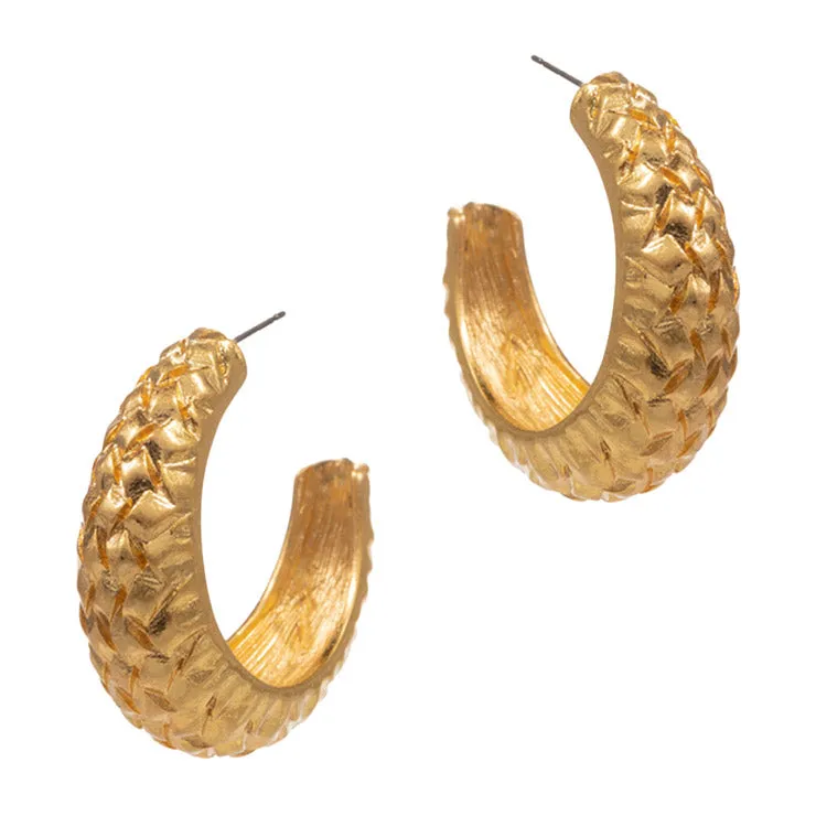 Textured Metal Hoop Earrings