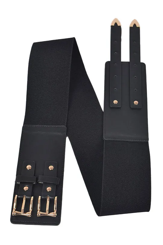 Wide Two Buckle Stretch Belt