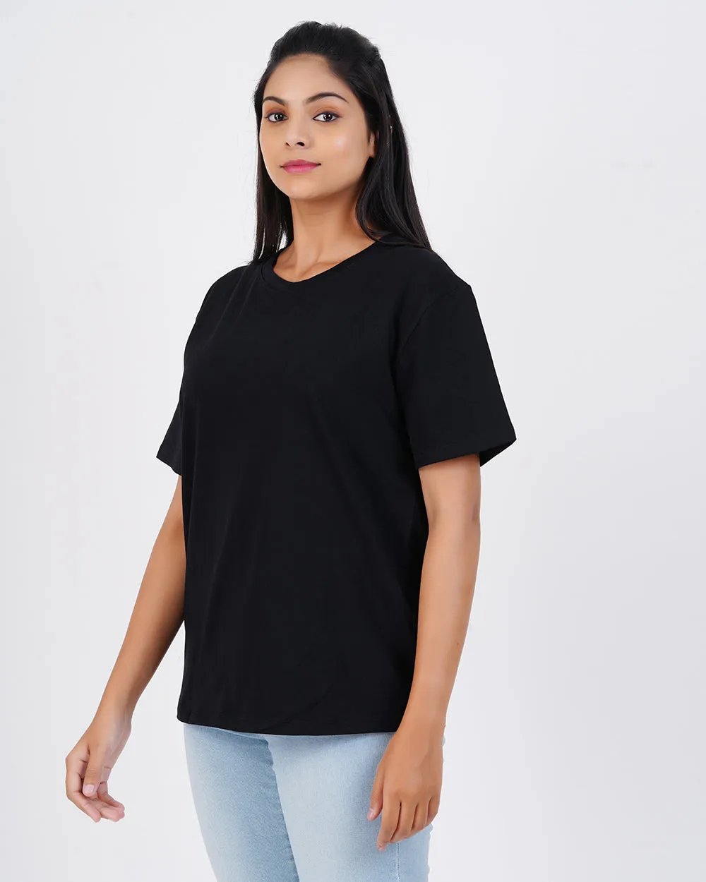 Women Black Oversized Tees