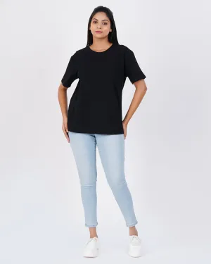 Women Black Oversized Tees