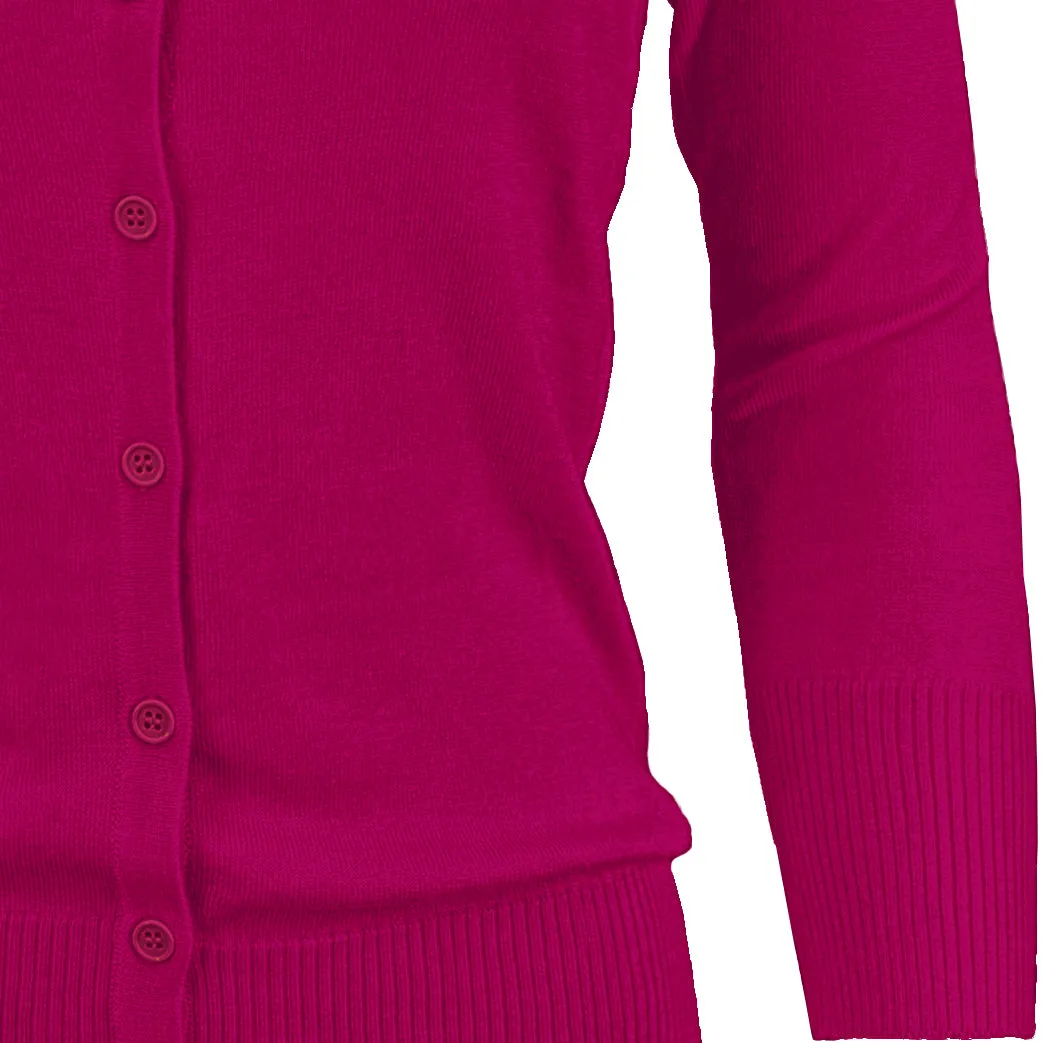 YEMAK Women's 3/4 Sleeve Crewneck Button Down Cardigan Sweater CO079 (S-L )Color Option (1 of 2)